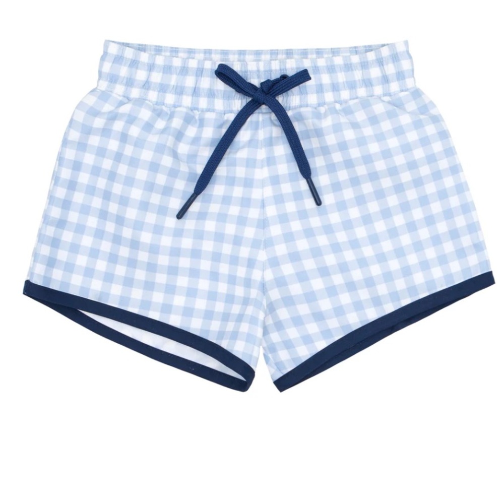 boys 9/10 oasis blue gingham boardie